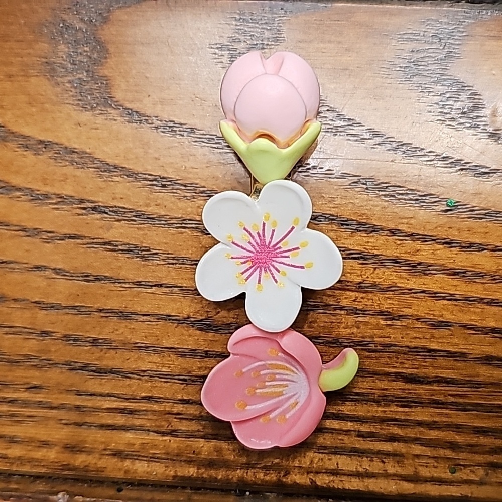 One sakura peach blossom hair clip